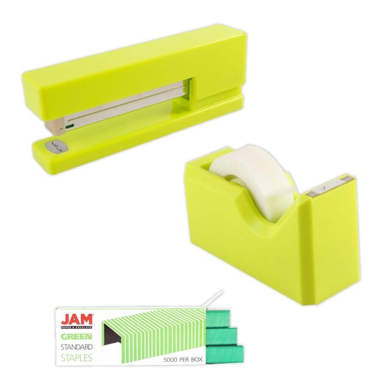 JAM Paper Stapler, Tape Dispenser & Staples Office Trio Kit